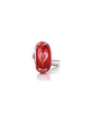   Murano Red Heart Glass Bead 925 Sterling Silver Fits Pandora Charms