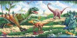 Extreme Dinosaur Wallpaper Border T Rex, Stegosaurus  