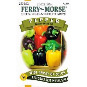  Ferry Morse 2160 Pepper Seeds, Rainbow Mixed Bell (250 