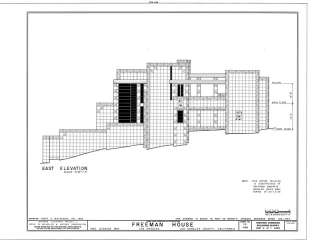 Frank Lloyd Wright   Freeman House, blueprints  