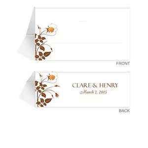  130 Personalized Place Cards   Rose Orange Chocolate Mint 