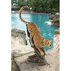   savannah muscular cheetah sculpture garden statue exotic wildlife cat