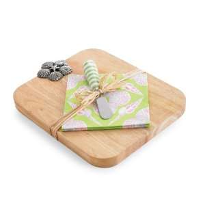  Mud Pie Pink/Green Shell Cutting Board Set, 10 1/2 Inch 