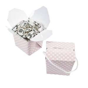  Mini Pink Gingham Takeout Boxes   Party Favor & Goody Bags 