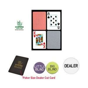  CopagT Poker Size PLASTIC Playing Cards & Dealer Kit 