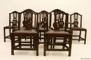 Set of 10 Georgian Solid Oak Kitchen / Dining Chairs  