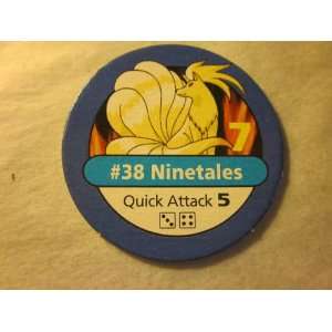 Pokemon Master Trainer 1999 Pokemon Chip Blue #38 Ninetales 7 Quick 