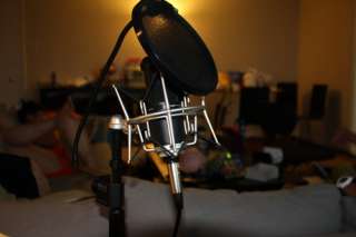   XLR Microphone with Nady 6 inch pop filter and Samson shockmount