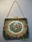 vintage made in france fabric tapestry gazebo handbag chain handle