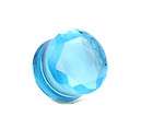   BLUE PYREX GLASS SOLID CZ GEM EAR PLUGS DOUBLE FLARE GAUGES 0G 5/8