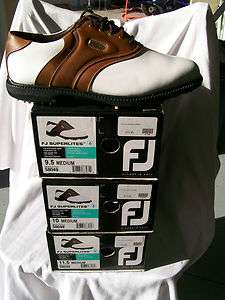 Footjoy Superlites White/Tan Golf Shoes Style #58049  