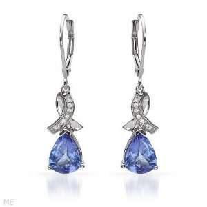 Earrings With 3.40ctw Precious Stones   Genuine Clean Diamonds and 