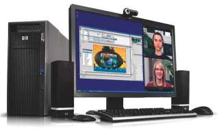 The HP Z800 Workstation with dual monitor capability (monitors not 