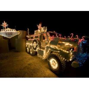  Mine Resistant Ambush Protected Vehicle Adorned in Holiday Lights 