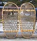 GREAT VINTAGE Snowshoes 30x13 with Bindings Wood Frame Rawhide 