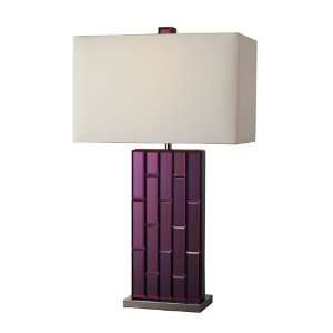  Table Lamp Purple Mirror and Black Nickel W16 H27 