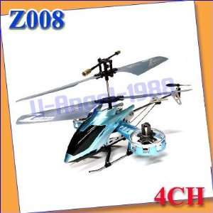 new avatar z008 4ch gyro rc metal mini helicopter rtf blue 