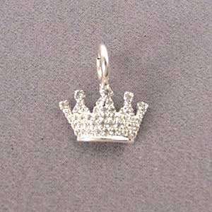 Small Regal Crown Pet Necklace Charm  Clasp SWIVEL CLASP  Finish 