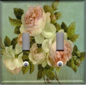 VICTORIAN PINK ROSES #2 DOUBLE LIGHT SWITCH PLATE  