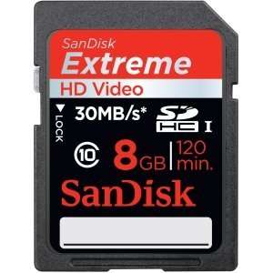  SanDisk 8GB Extreme Secure Digital High Capacity (SDHC) Card 