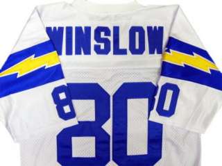   Winslow #80 San Diego Chargers Throwback White Sewn Mens Size Jersey