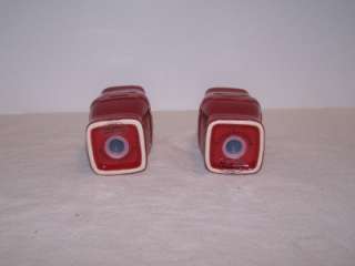  Traditions Pottery Soft Square Salt & Pepper Shakers TOMATO  