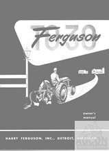 Ferguson TO 30   TO 30 Tractor Owner Instruction Manual  