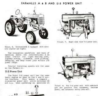 Farmall Tractors A & B A AV B BN Power Unit U 2 4 CYL Service Repair 