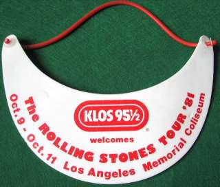 RARE ROLLING STONES Visor KLOS 95 1/2 Promo L.A. Coliseum 10/9/1981 