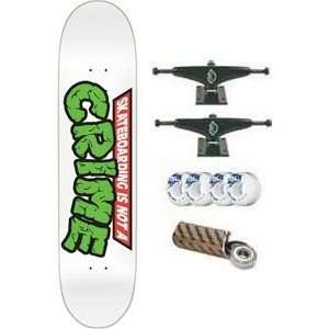 Crime Skateboard Mutant   7.5 White w/Mini Logo Wheels and Bearings 