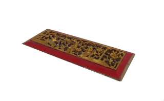 Chinese Red Golden Wood Rectangular Scenery Plaque ss704  