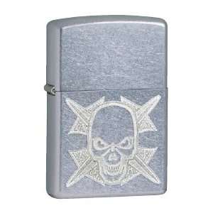  Zippo Lighter   Engraved Skull & Iron Cross 24735 Health 