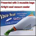 Household Vacu Seal Vacuum Sealer+gift 3 reusable Bags