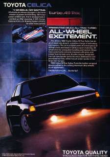 1989 Toyota Celica AllTrac Vintage Advertisement Ad P84  