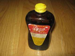 Vintage Lysol Deodorizes Brown Empty Bottle Advertising  