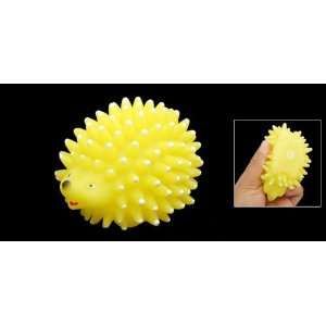   Hedgehog Shaped Pet Dog Puppy Chew Squeaky Toy Yellow