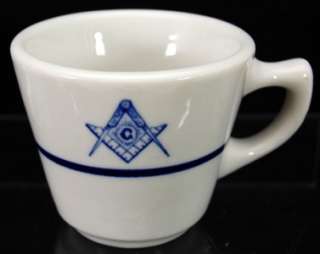Lot of 8 Masonic Walker Restaurant China Coffee Mugs  
