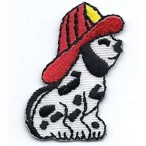   /Cute Critters Dog w/Fire Hat Iron On Applique 