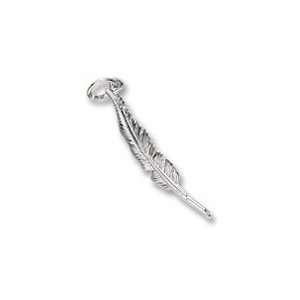  Feather Pen Charm in Sterling Silver Jewelry