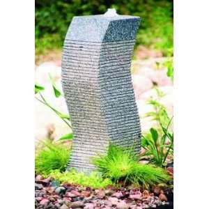   Tan Solid Carved Stone Flame Shape Garden Fountain