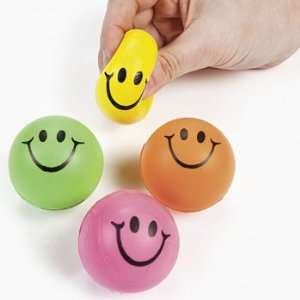   Neon Smile Face Relaxable Squeeze Balls   Novelty Toys & Stress Toys