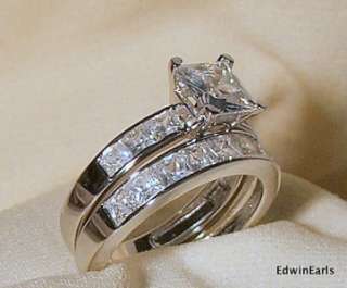 25 Ct Princess Cut Wedding Ring Set  