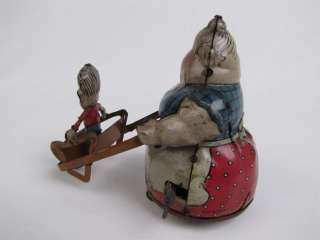 Rare Niffty Powerful Katrinka Wheelbarrow Wind up Toy  