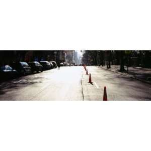 Traffic Cones on the Road in a City, Manhattan, New York City, New 