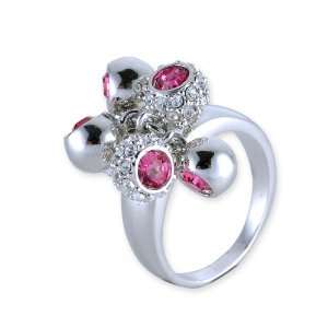  Gemini Swarovski Crystal Ring   Red Jewelry