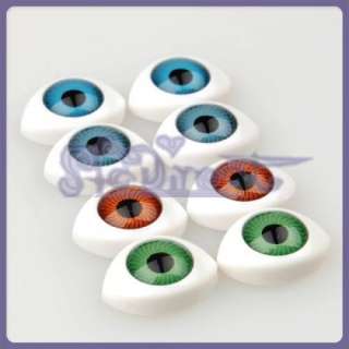 Lot 8 Iris Oval Hollow Acrylic Eyes Eyeball Doll Making  