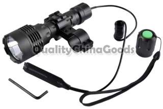   C108 Tactical CREE XM L T6 LED 1000Lumen Flashlight Torch + Mount Set