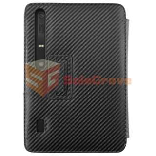 For Motorola XOOM Tablet Leather Skin Cover Case BLK  