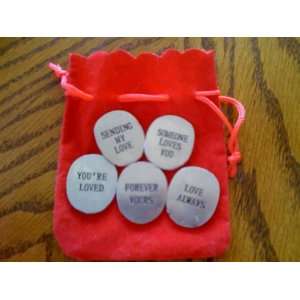  Set of 12 Red Velvet look Bags Each with 5 Phrases of Love 