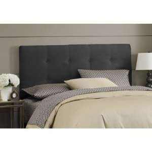  Double Button Tufted Headboard in Black Size Full
